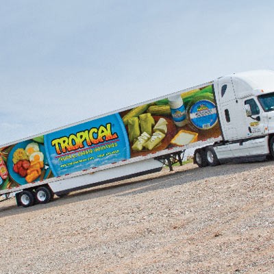 Printed Pixel truck wrap
