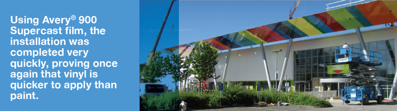 German furniture chain TRENDS wanted a long-lasting, attractive finish for its impressive 800 sq. meter aluminum roofing. 